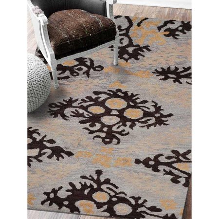 JENSENDISTRIBUTIONSERVICES 9 x 12 ft. Hand Knotted Wool Floral Rectangle Area Rug, Beige & Brown MI1542340